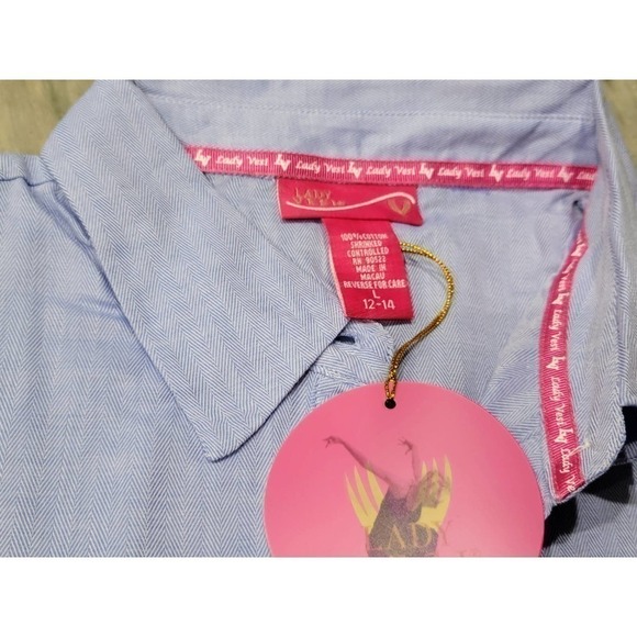 Lady Vesi Women Button Down Shirt French Blue Large NWT - Picture 9 of 10